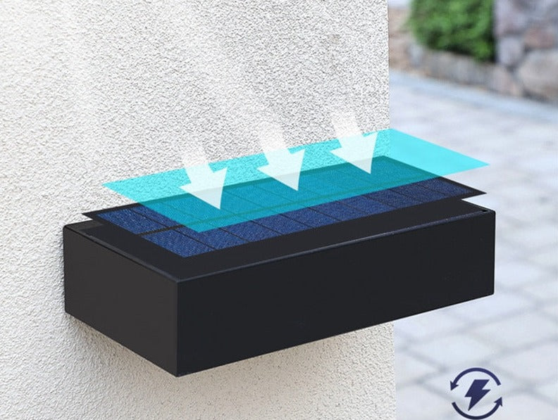 Carvallo Solar Up-Down utomhusvägglampa | Modernt design | Automatisk sensor | Varm- & Kallvit