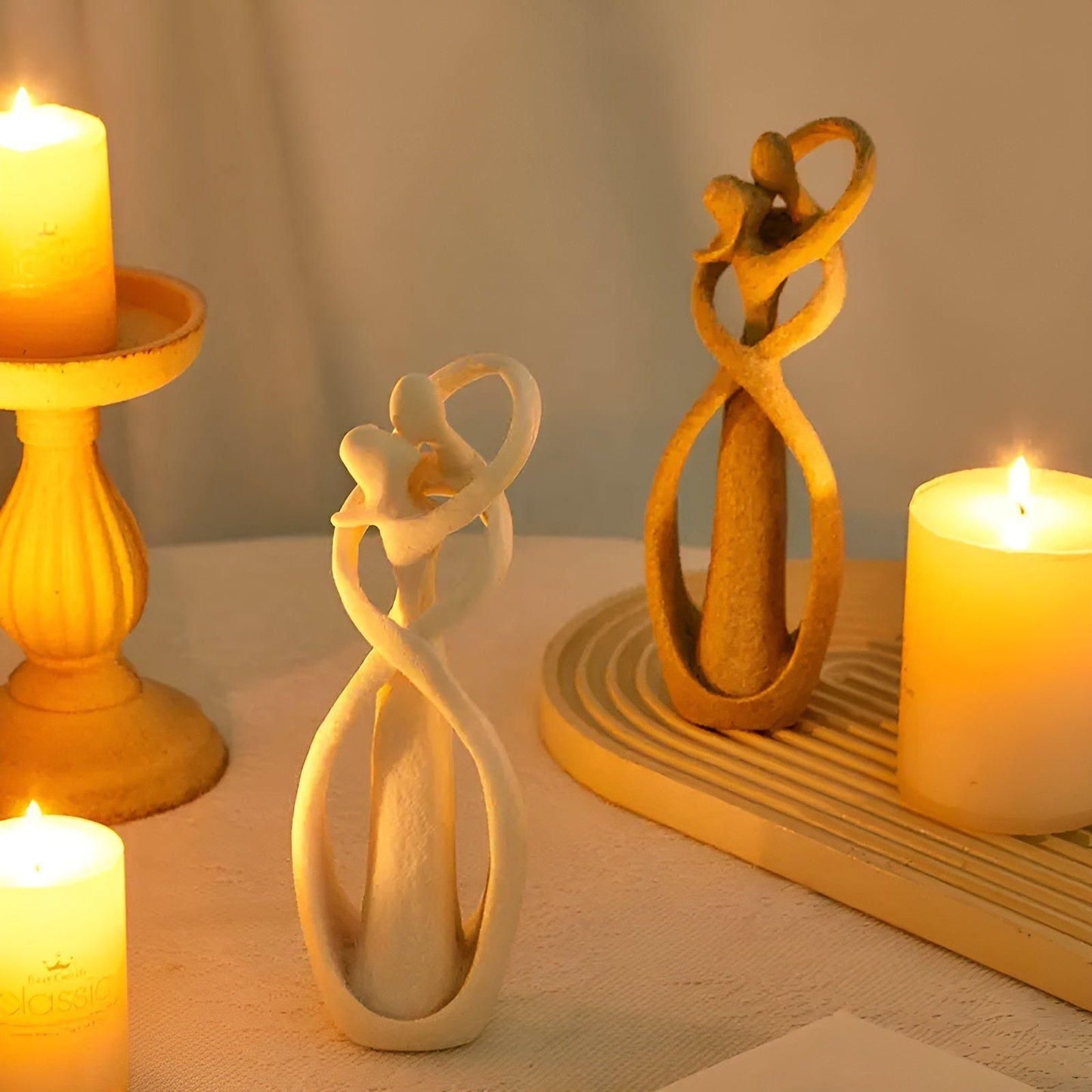 LoverBond Staty - Sandsten Abstrakt Tidlös Kärleksstaty